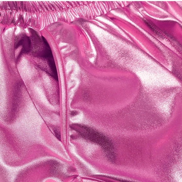 Amazon Women's Pink Metallic Shorts - Picture 4 of 5